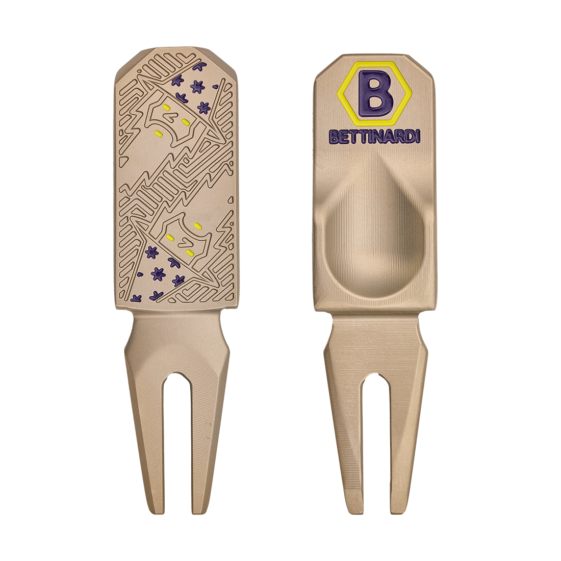 DIVOT TOOL WIZARD GOLD FLAME PURPLE