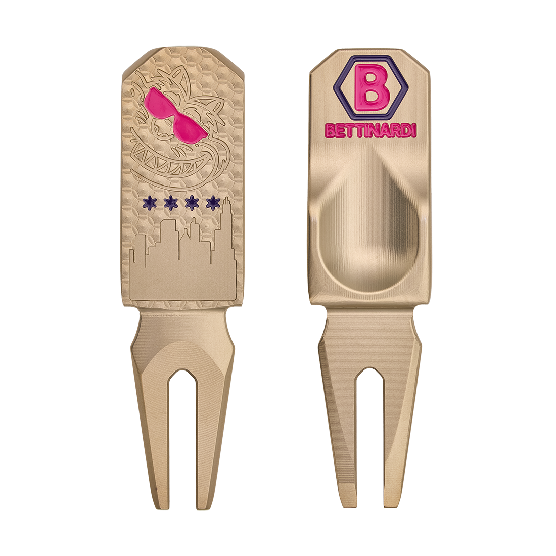 DIVOT TOOL SUNGLASS FAT CAT GOLD FLAME PINK