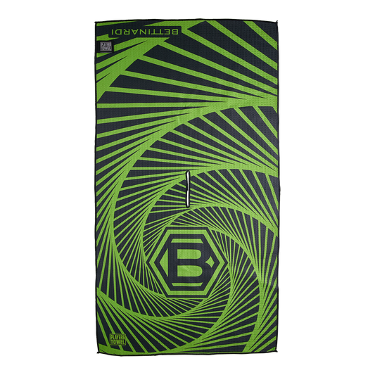 PLAYERS TOWEL LIME GREEN SPIRAL HEX B