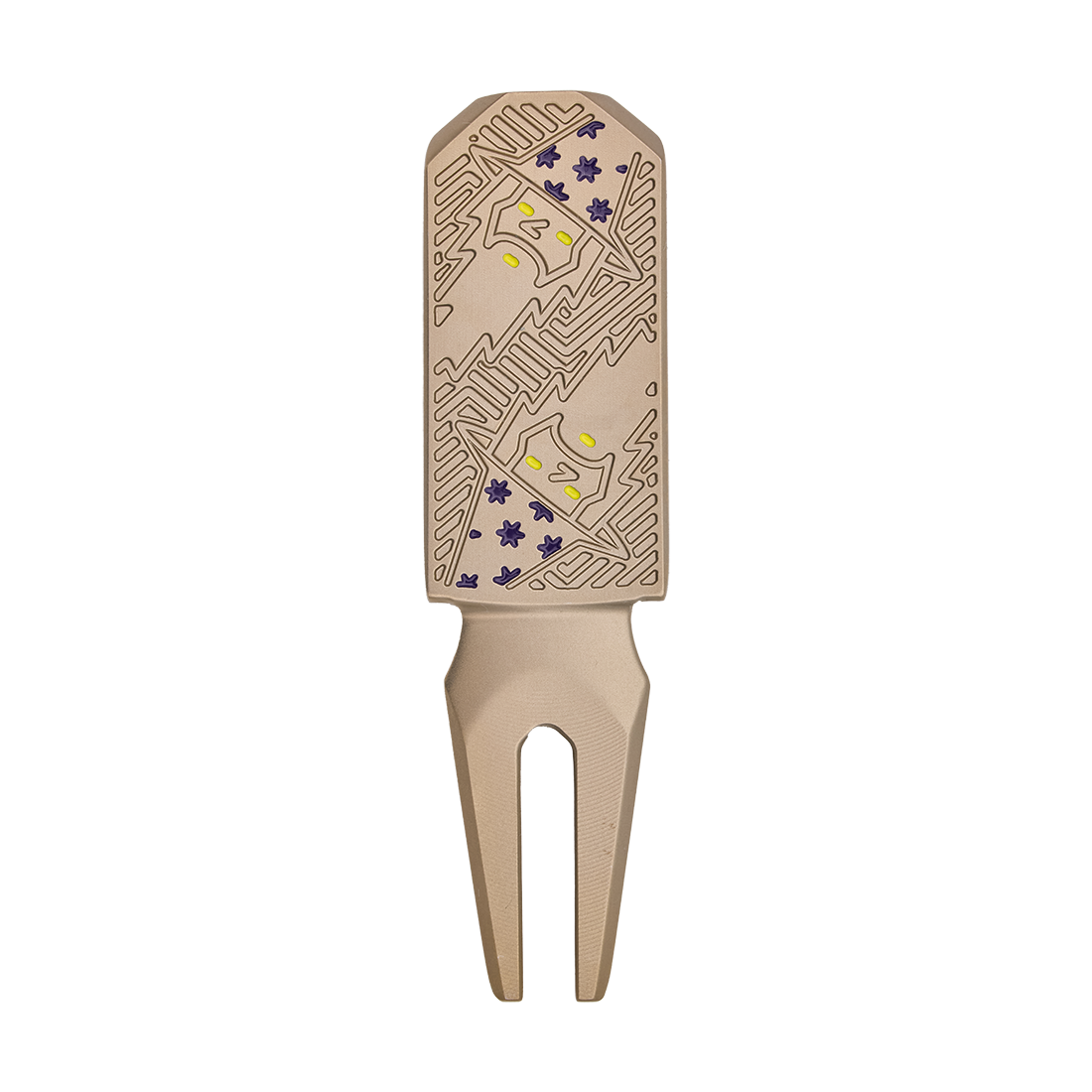 DIVOT TOOL WIZARD GOLD FLAME PURPLE