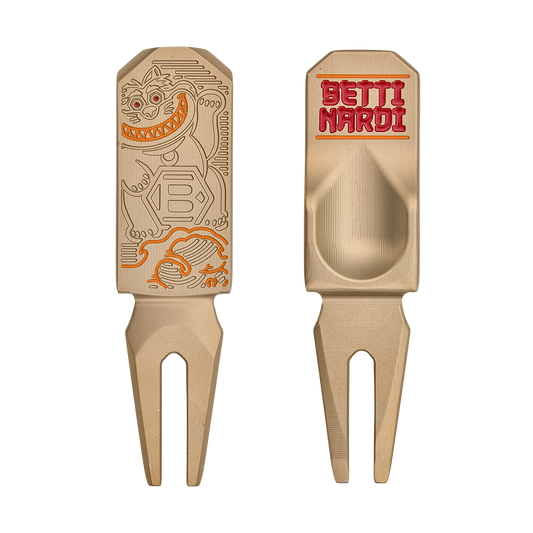 DIVOT TOOL LUCKY FAT CAT GOLD FLAME ORANGE