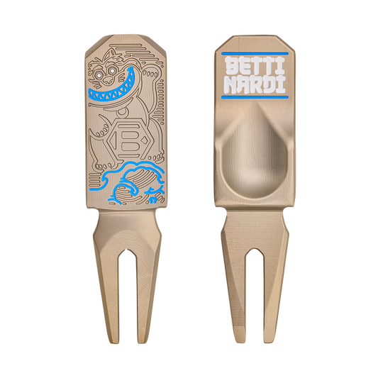 DIVOT TOOL LUCKY FAT CAT GOLD FLAME BLUE