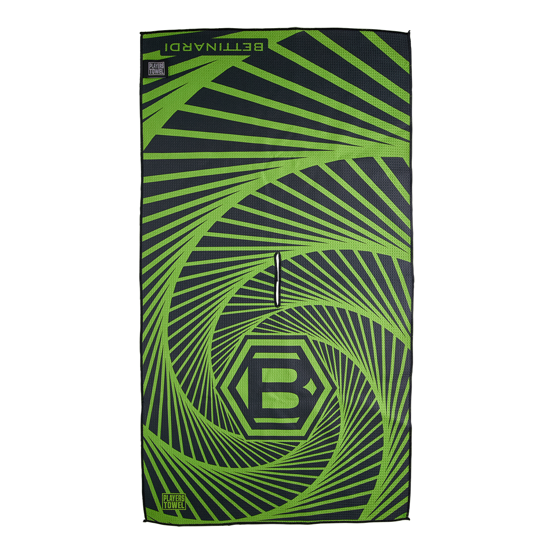 PLAYERS TOWEL LIME GREEN SPIRAL HEX B